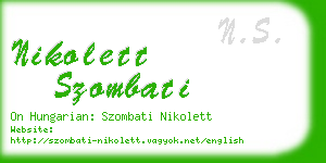 nikolett szombati business card